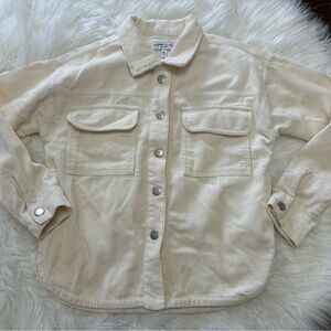 ✨3/$15 NWOT Cream Corduroy Button-Up Shacket